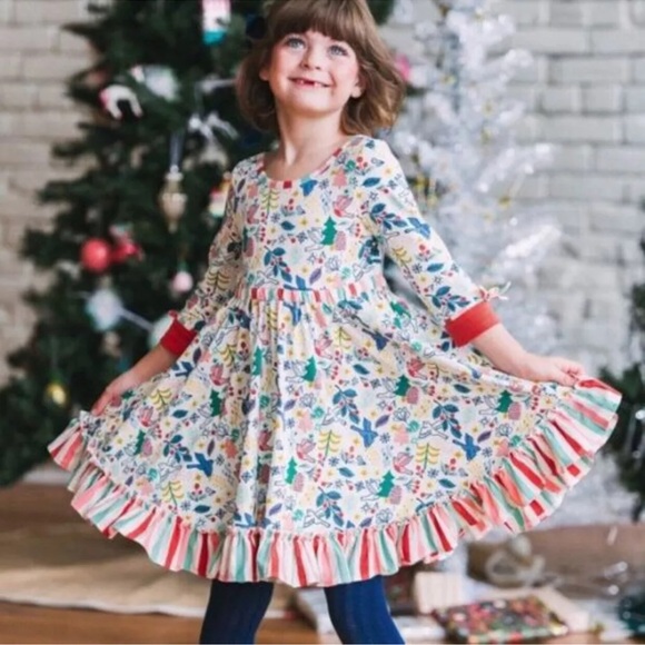 Wildflowers girls 6 Best Day Ever Merry Merry Holiday Dress! Can wear as tunic! - Picture 2 of 10